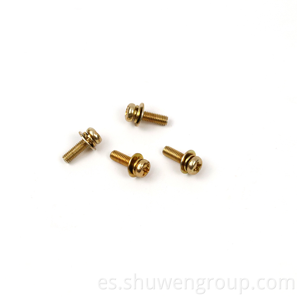 Brass Sems Screws with Spring Washers